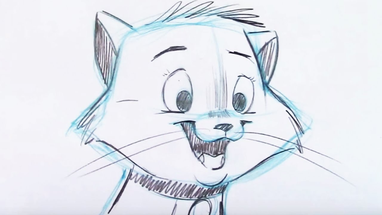 1280x720 How To Draw A Cat Cartoon With A Big Expression - Cat Pictures Sketch