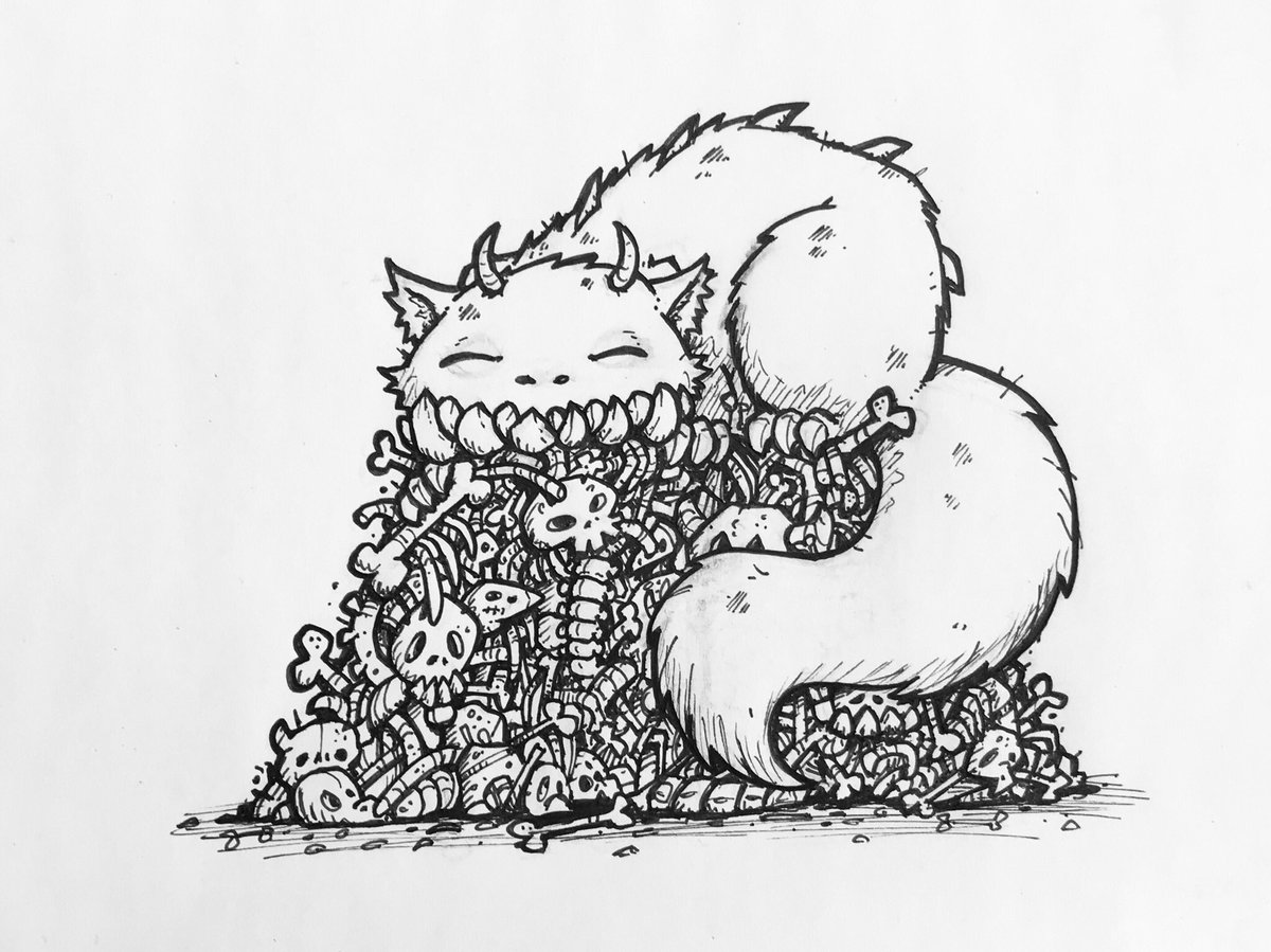 1200x899 Scream Arms Gone! On Twitter Demon Cat - Cat Sketch Drawing