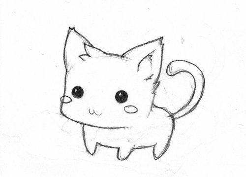 500x359 Simple Cat Drawings Power Drawing - Cat Sketch Drawing