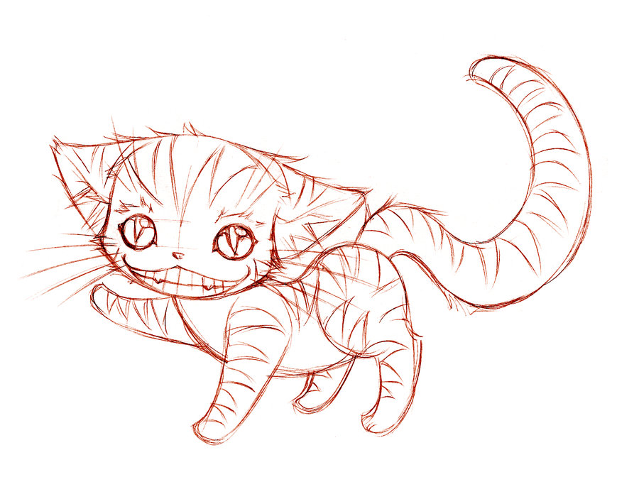 900x672 The Cheshire Cat... Sketch By Sureya - Cat Sketch Drawing