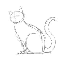 Cat Sketch Easy at PaintingValley.com | Explore collection of Cat ...