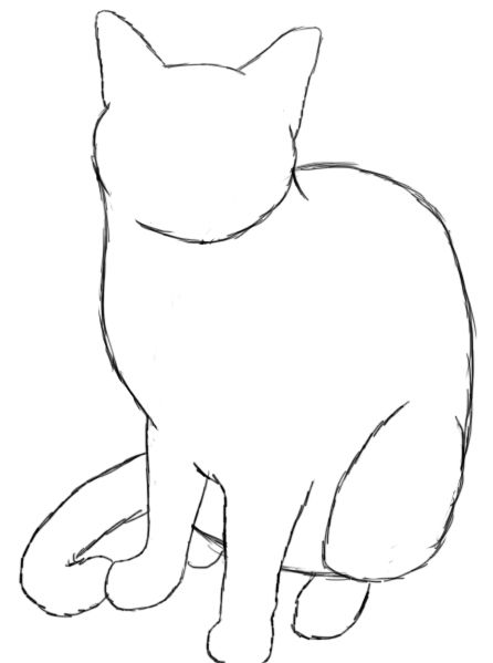 446x599 How To Draw A Cat In 2018 Art Drawings, Cat - Cat Sketch Easy