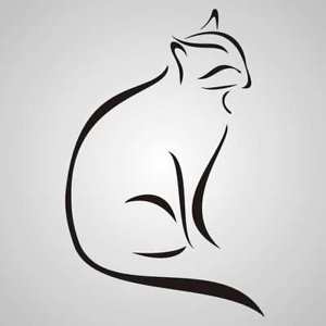 300x300 Cat Sketch Big Sizes Reusable Stencil Wall Decor Modern Decoration - Cat Sketch For Kids