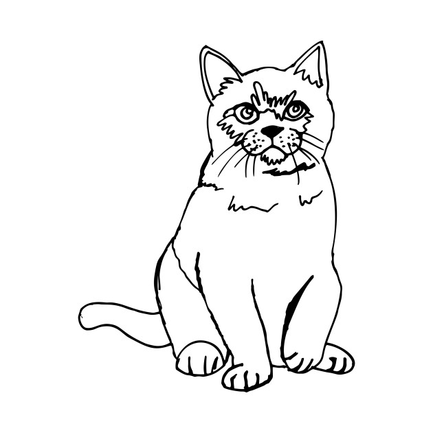 630x630 Limited Edition. Exclusive Cat Sketch Line Art - Cat Sketch For Kids