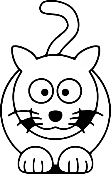 378x593 Lemmling Cartoon Cat Black White Line Art Coloring Book Colouring - Cat Sketch For Kids