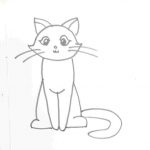 Cat Sketch For Kids at PaintingValley.com | Explore collection of Cat ...