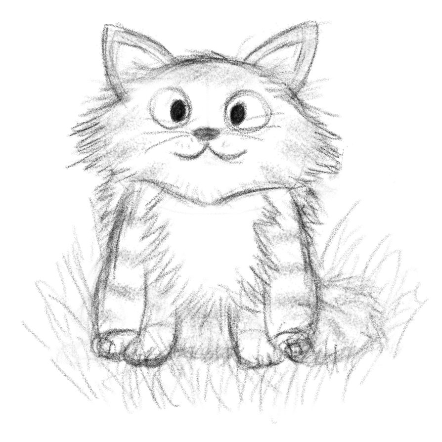 894x894 Bleh, A Cat Sketch By Randomouscrap - Cat Sketch Images