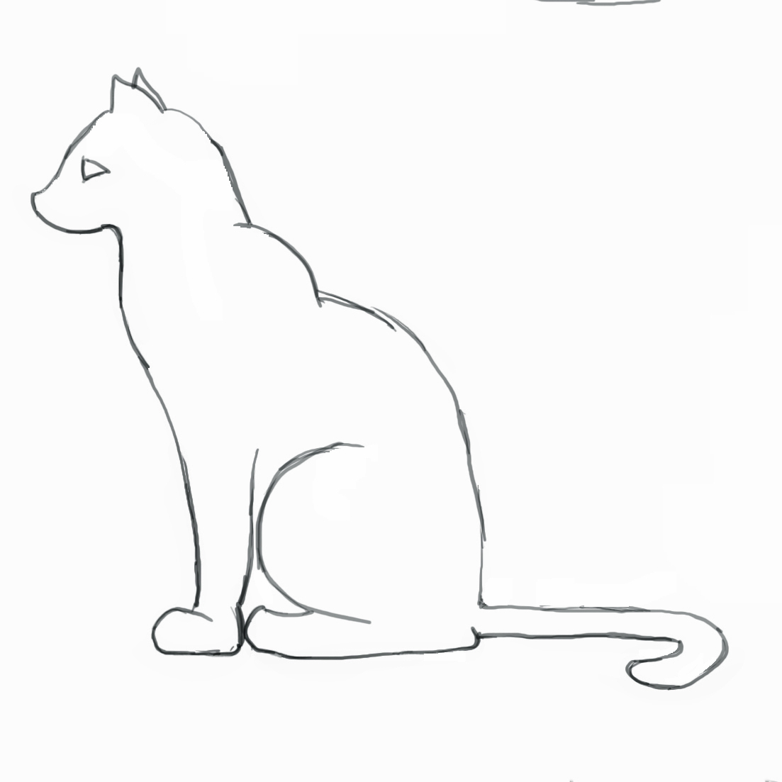 1103x1103 Outline Drawing Of A Cat Cat Outline - Cat Sketch Outline