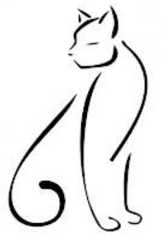 243x343 Cats Outline On Canvas - Cat Sketch Outline