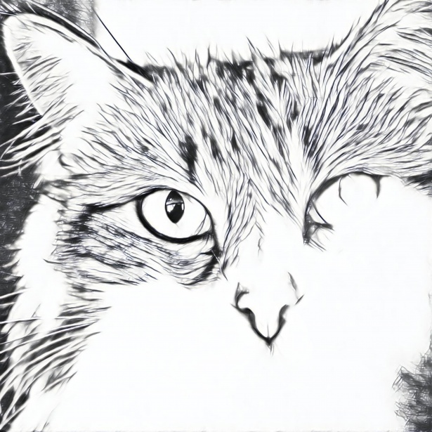 615x615 Cat Sketch Free Stock Photo - Cat Sketch Pictures
