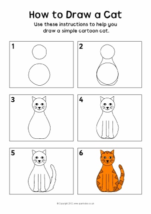 302x427 How To Draw Step By Step For Kids Free Printables - Cat Sketch Step By Step