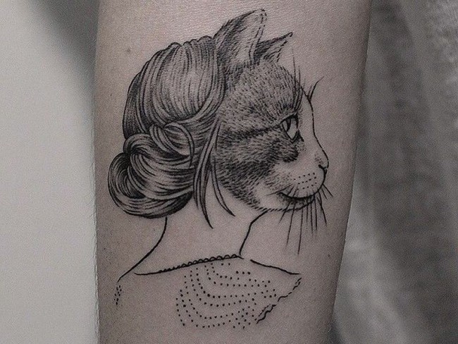 650x488 Best Cat Tattoo Designs Amp Meanings - Cat Sketch Tattoo