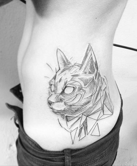 464x563 Cat Sketch Tattoo Nice Ink Cat Sketch, Sketch - Cat Sketch Tattoo