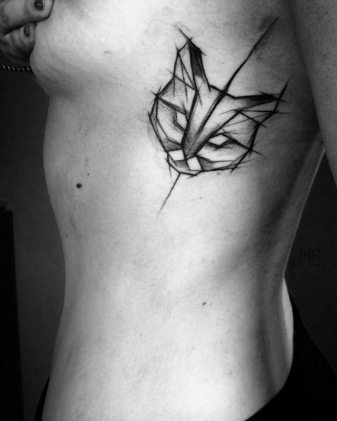 476x595 Sketch Style Tattoo Design - Cat Sketch Tattoo