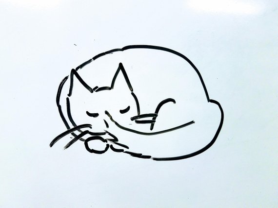 Cat Sleeping Sketch at PaintingValley.com | Explore collection of Cat ...