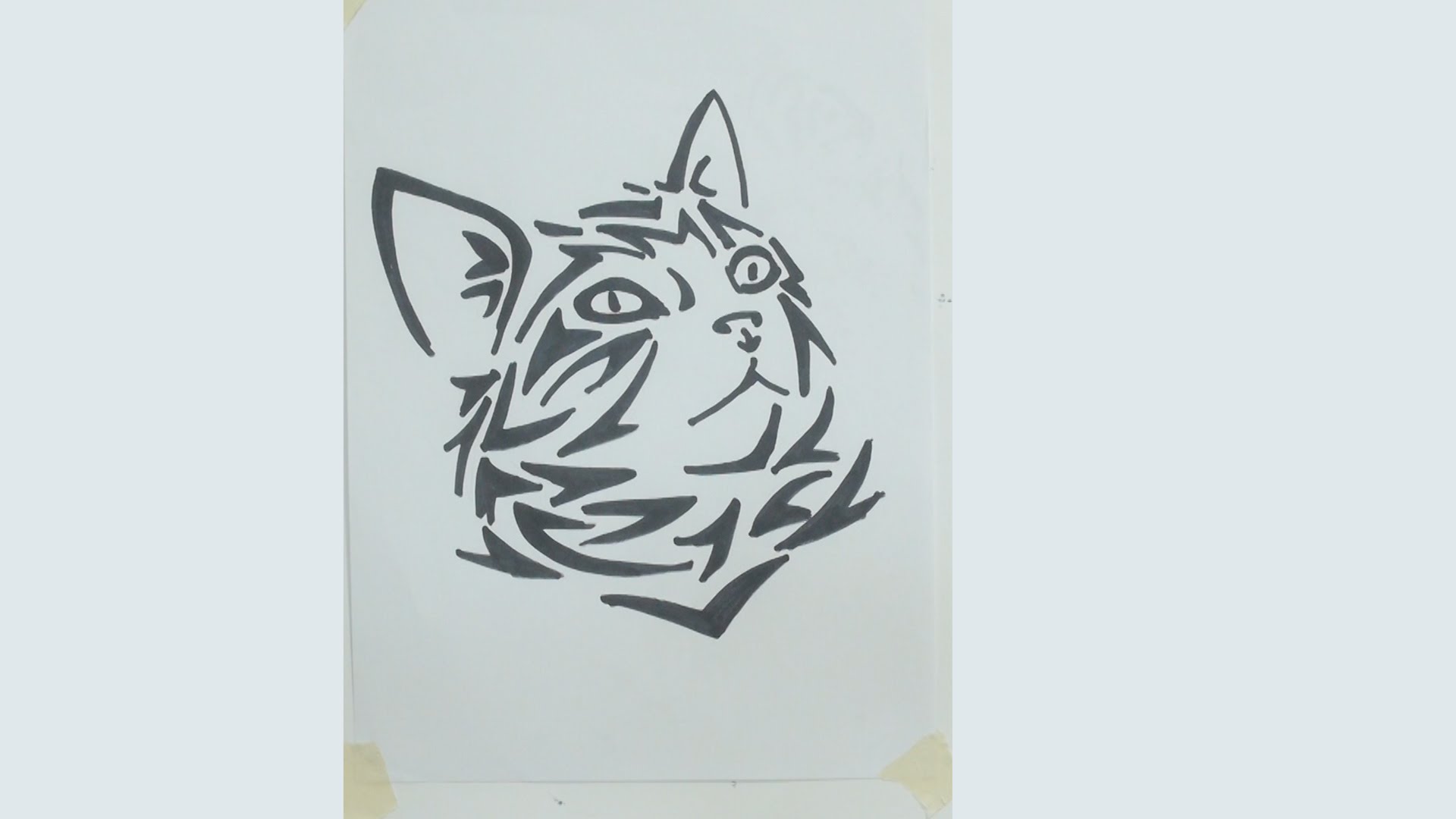 1920x1080 How To Draw Cat Tribal Tattoo - Cat Tattoo Sketch
