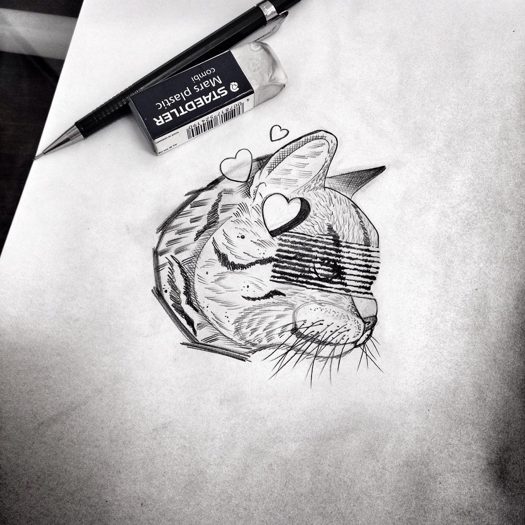 1080x1080 Tattoo Sketches Best Tattoo Ideas Gallery - Cat Tattoo Sketch