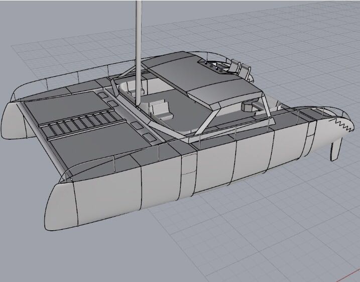 717x561 New Sail Catamaran For Sale Elos Marine 50ft - Catamaran Sketch