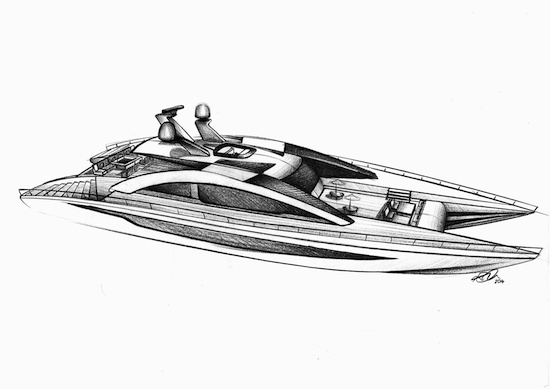 550x389 Superyacht Catamaran Concept Equinox Unveiled - Catamaran Sketch