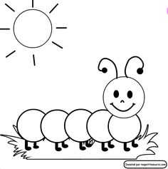 236x237 Caterpillar Sketch Printable Free Printables - Caterpillar Sketch