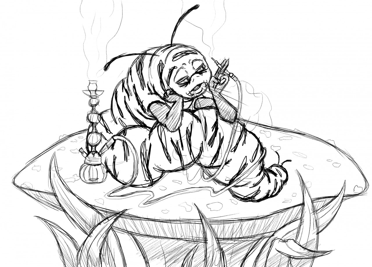 1280x920 Caterpillar Sketch 2 By Gatadelalunacolorada - Caterpillar Sketch