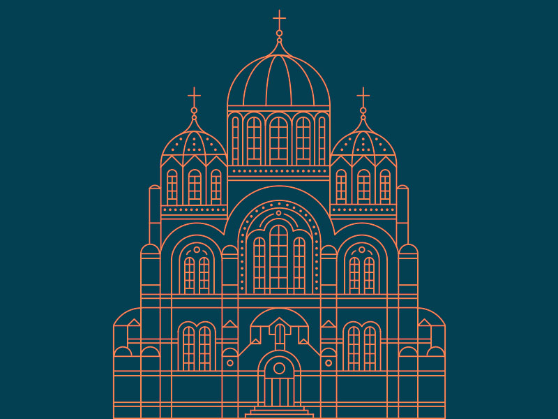 800x600 Saint Vladimir Cathedral Illustration Sketch Freebie - Cathedral Sketch