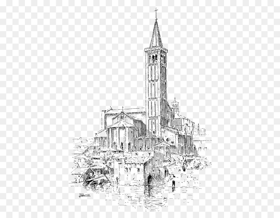 900x700 Church Drawing Notre Dame De Paris Cathedral Sketch - Cathedral Sketch