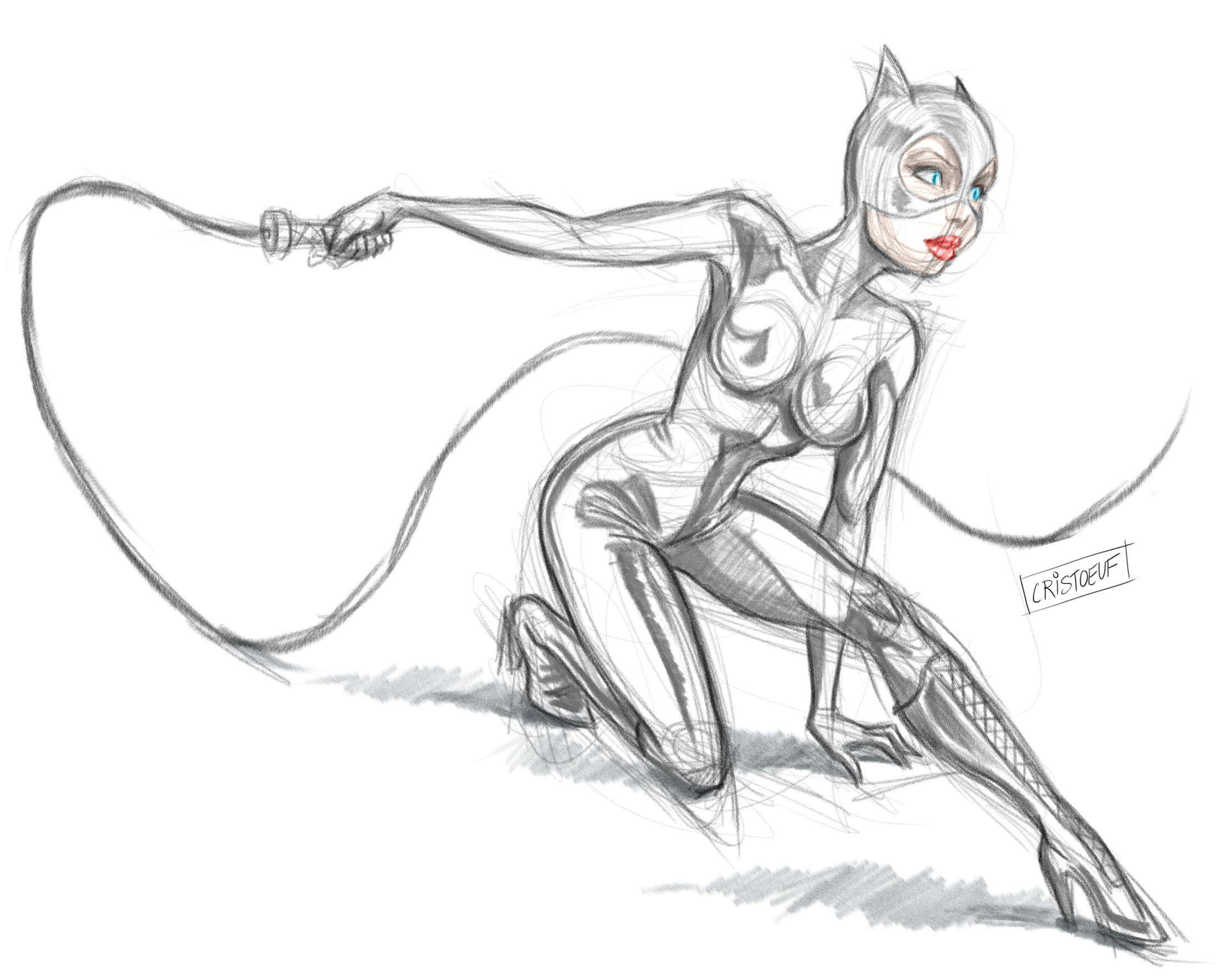 2200x1768 Catwoman Sketch By Cristoeuf Dccomics - Catwoman Sketch