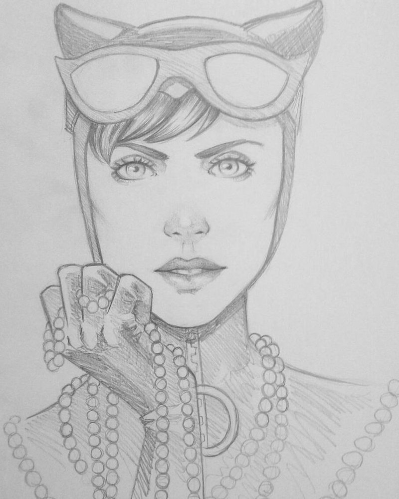 800x1000 Catwoman Sketch By Julie Ju - Catwoman Sketch