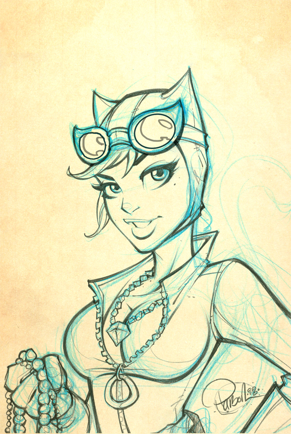 598x891 Fashion And Action Catwoman Sketch By Brett Parson - Catwoman Sketch