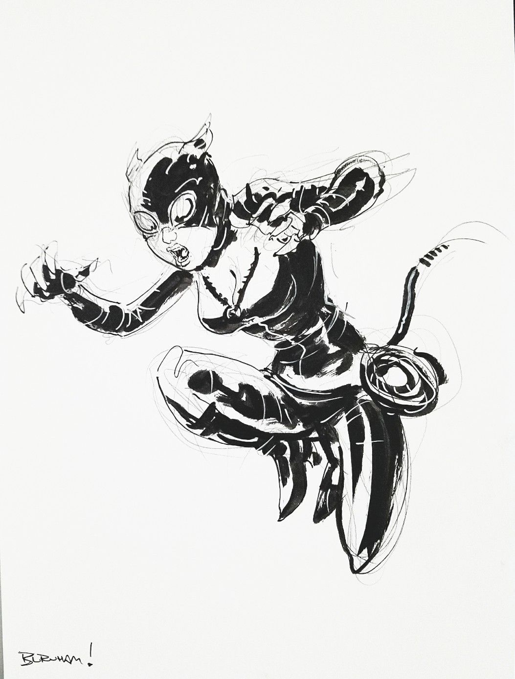 1053x1386 Chris Burnham Sketch Catwoman Signed Original Art Batman Dc - Catwoman Sketch