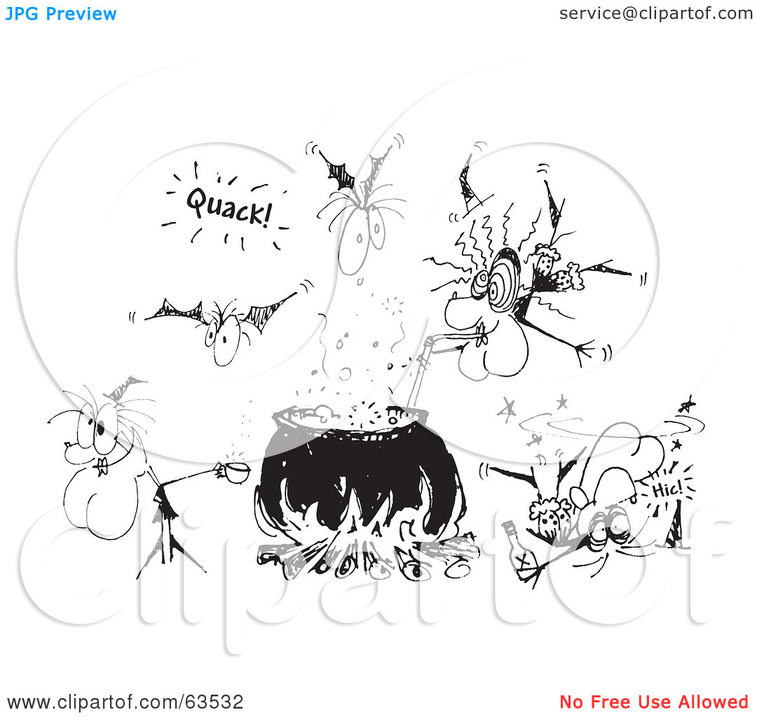 1080x1024 Cauldron Black And White Clipart - Cauldron Sketch