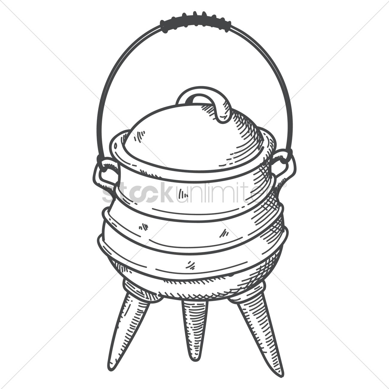 1300x1300 Cauldron Vector Image - Cauldron Sketch