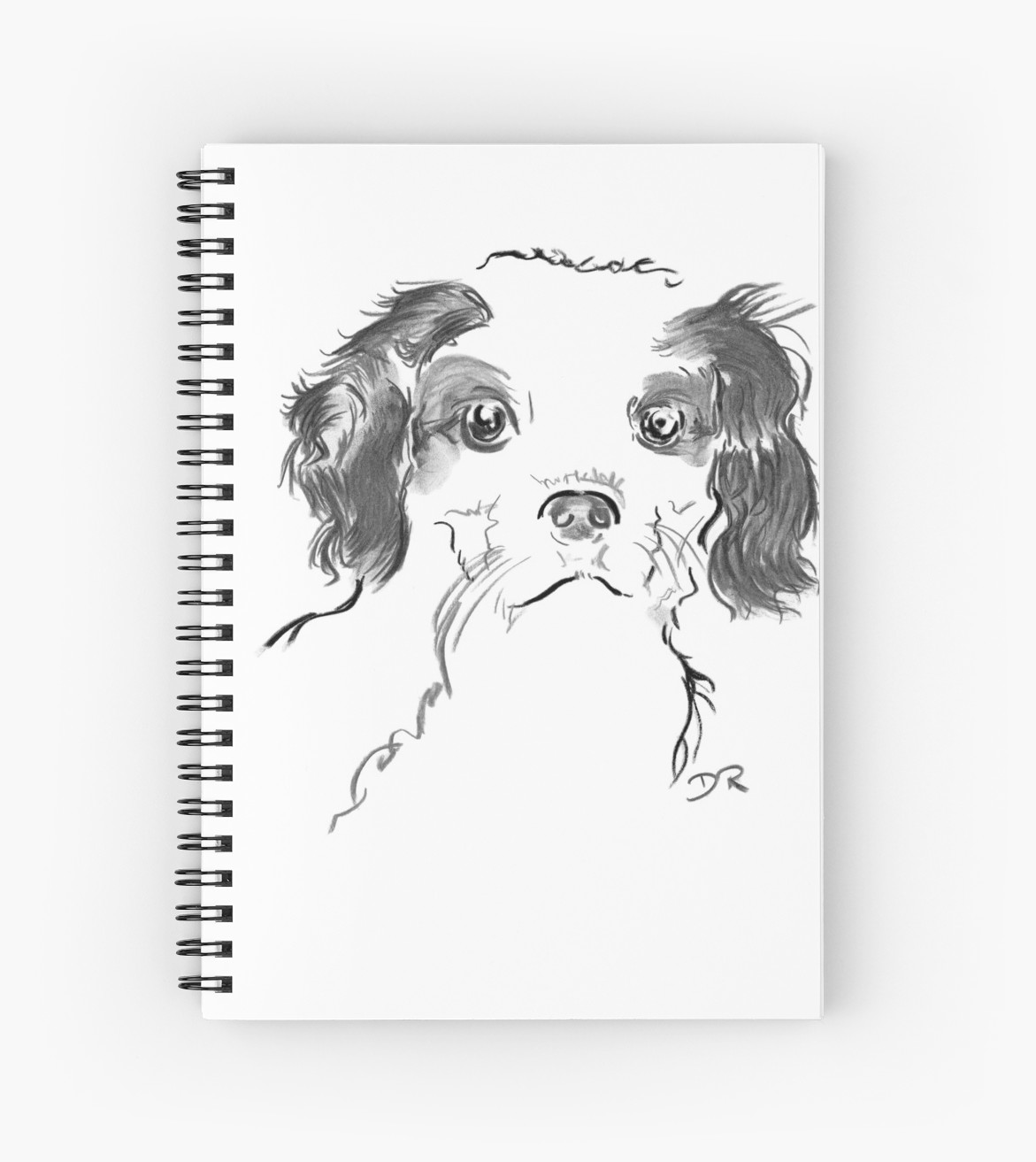 1171x1313 Cavalier King Charles Spaniel Puppy Drawing Spiral Notebooks By - Cavalier King Charles Spaniel Sketch