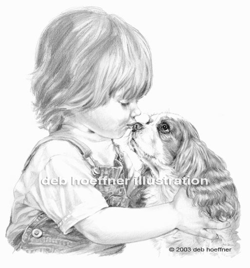 513x550 Cavalier King Charles Spaniel Art For Texas Dog Breeder By Deb - Cavalier King Charles Spaniel Sketch
