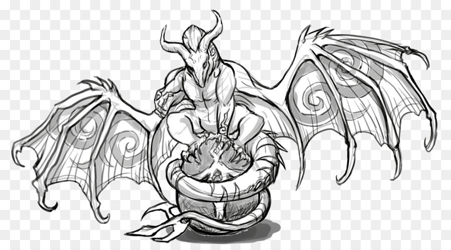 900x500 Line Art Drawing Sketch - Cave Sketch