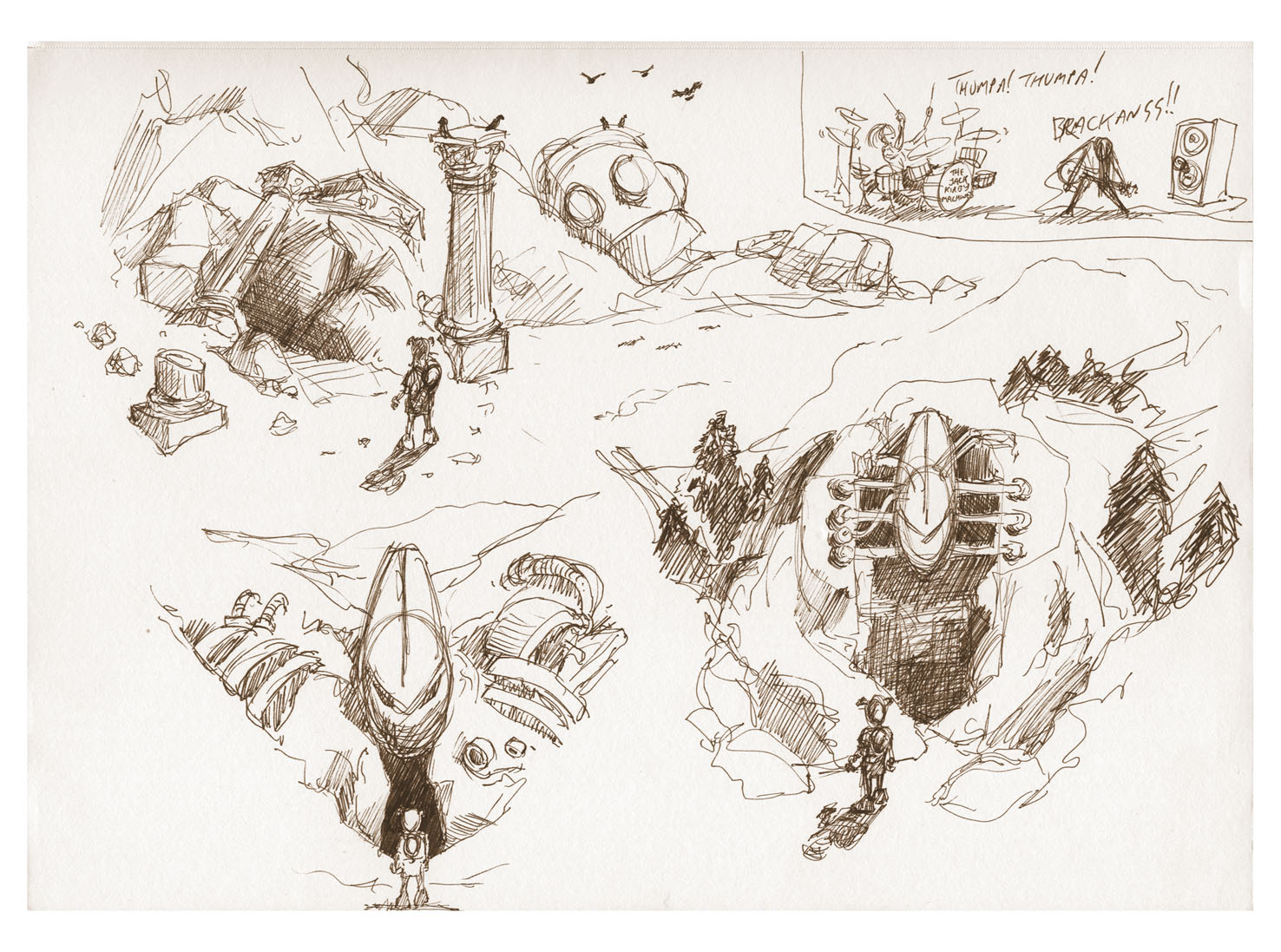 1476x1097 The Cave (Entrance Only) Development Sketch Rabbit Heart - Cave Sketch