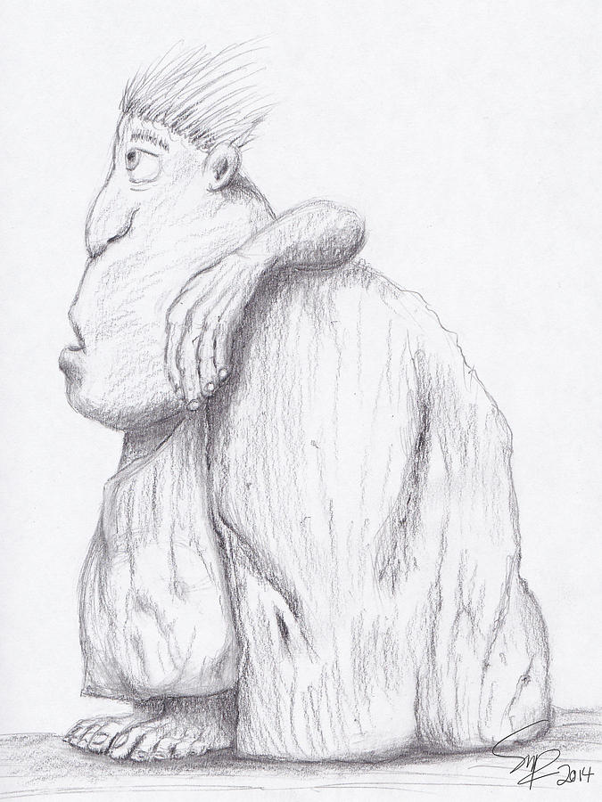 675x900 Caveman Drawing By Steven Powers Smp - Caveman Sketch