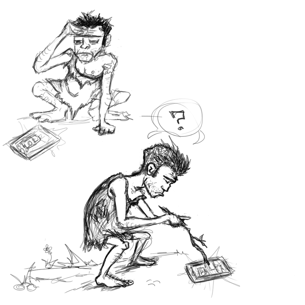 1000x1000 Illustrative Angie Caveman Doodles Quick Sketch - Caveman Sketch