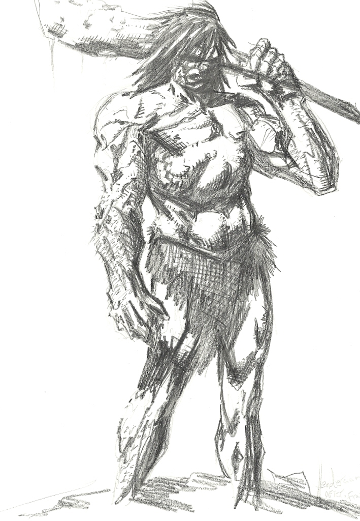 709x1024 Cave Man Sketch By Dogsoldierr - Caveman Sketch