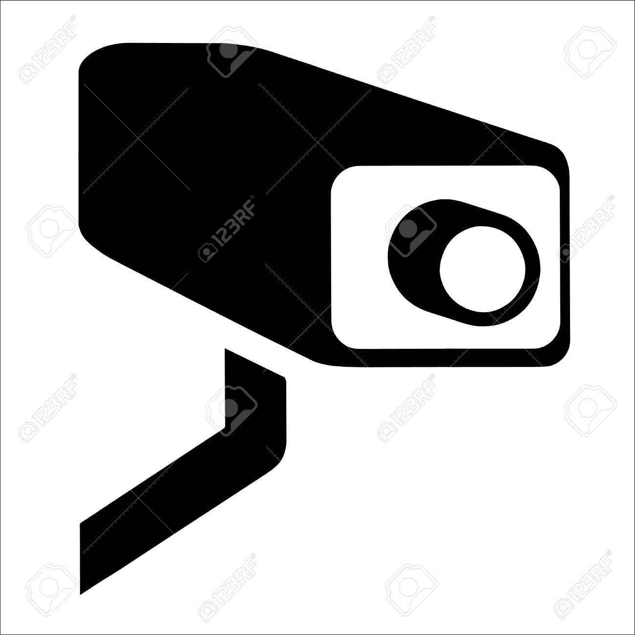 1300x1300 Free Security Camera Outline Clipart - Cctv Camera Sketch
