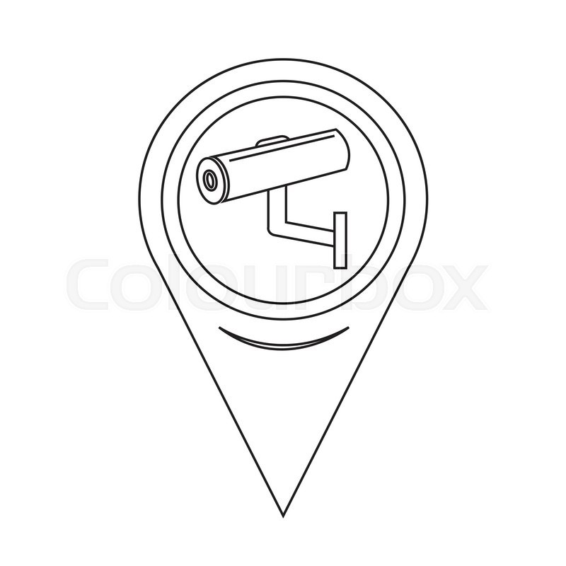 800x800 Map Pointer Cctv Camera Icon Stock Vector Colourbox - Cctv Camera Sketch