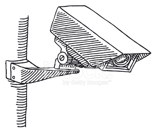 513x439 Security Camera Drawing Stock Vector - Cctv Camera Sketch