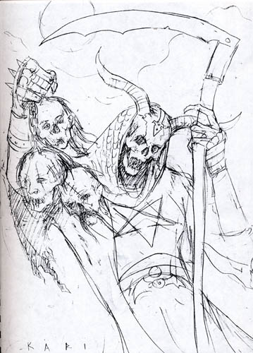 359x500 Skeleton Witch Cd Cover Sketch By Karichristensen - Cd Cover Sketch