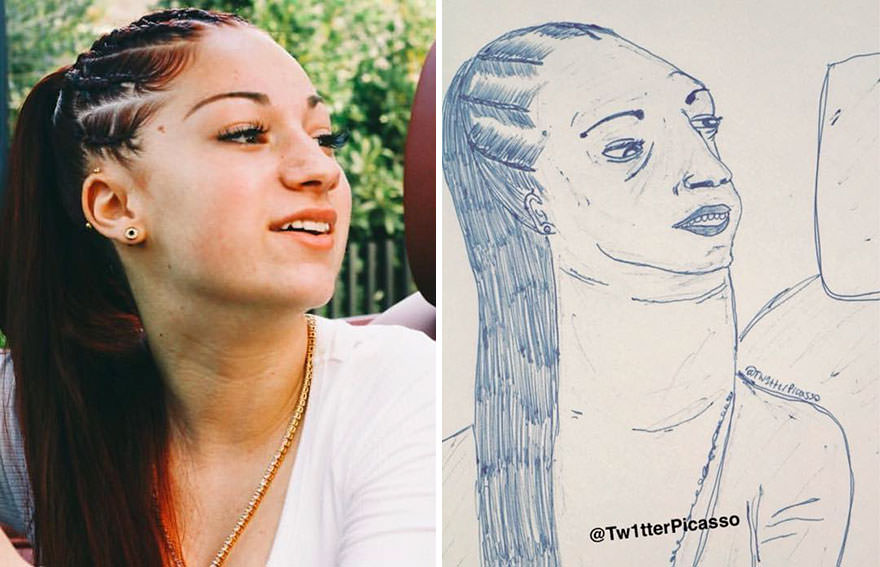 880x567 Hilariously Accurate Celebrity Portraits By Tw1tter Picasso - Celebrity Sketches
