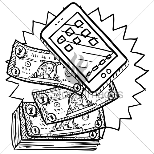 500x500 Cell Phone Expense Sketch Gl Stock Images - Cell Phone Sketch