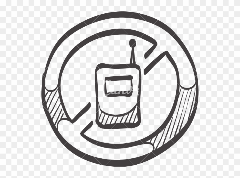 840x626 Sketch Icon Of A No Cell Phone Sign - Cell Phone Sketch
