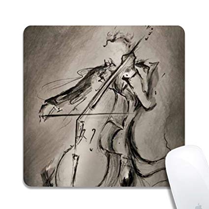 425x425 Dejytrade Mouse Pad, Sketch Playing The Cello Custom - Cello Sketch