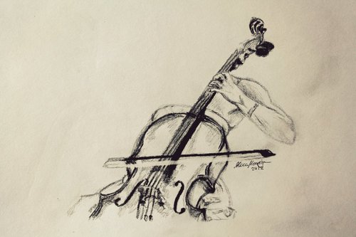 500x333 Image In Cello Collection By Ema On We Heart It - Cello Sketch
