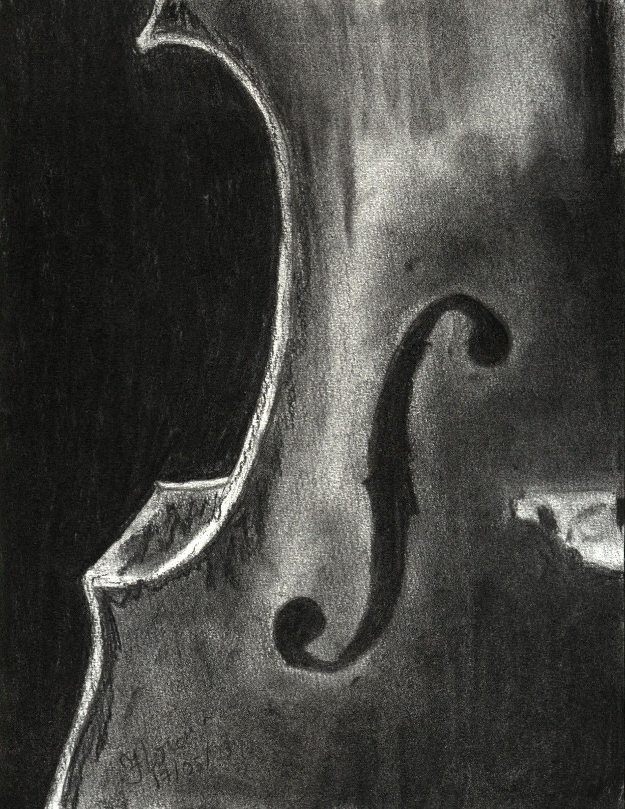 1228x1588 Love This Charcoal Drawing. - Cello Sketch